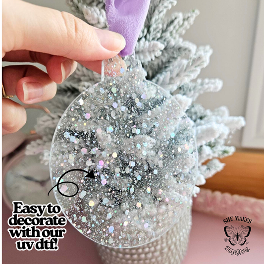 Glitter Round Ornament Blank