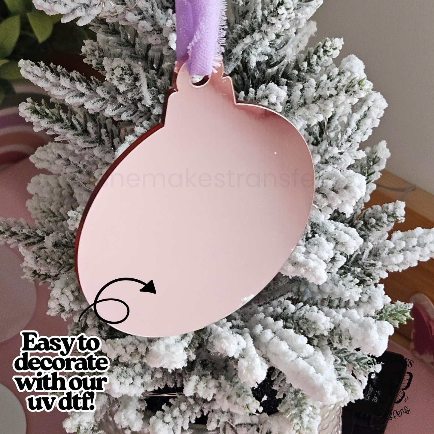 Rose Gold Mirror Ornament Blank
