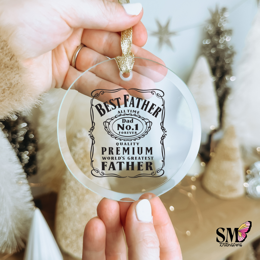 Best father ornament decal