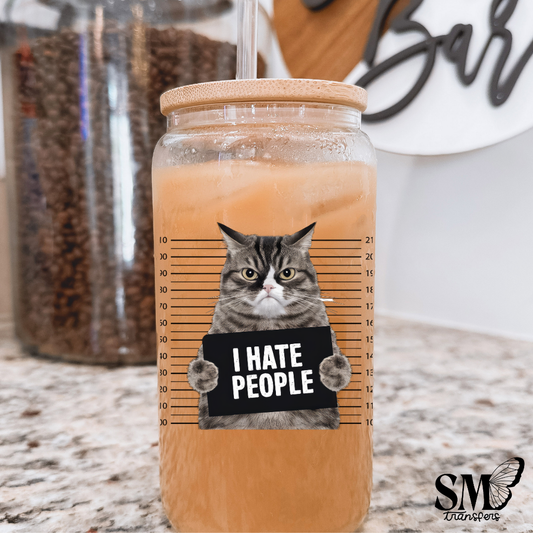 Cat- I Hate People- Cup Decal