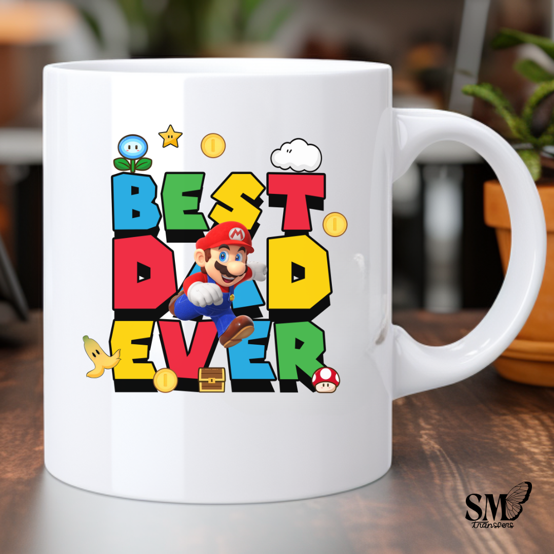 Best Dad Ever Red Hat Game Guy- Cup Decal