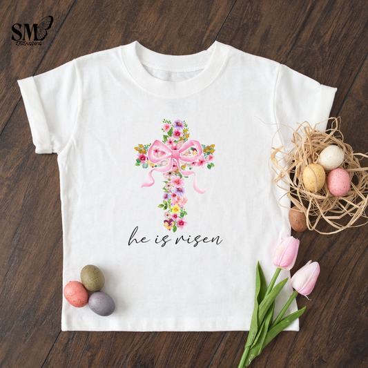 He Is Risen Floral Cross