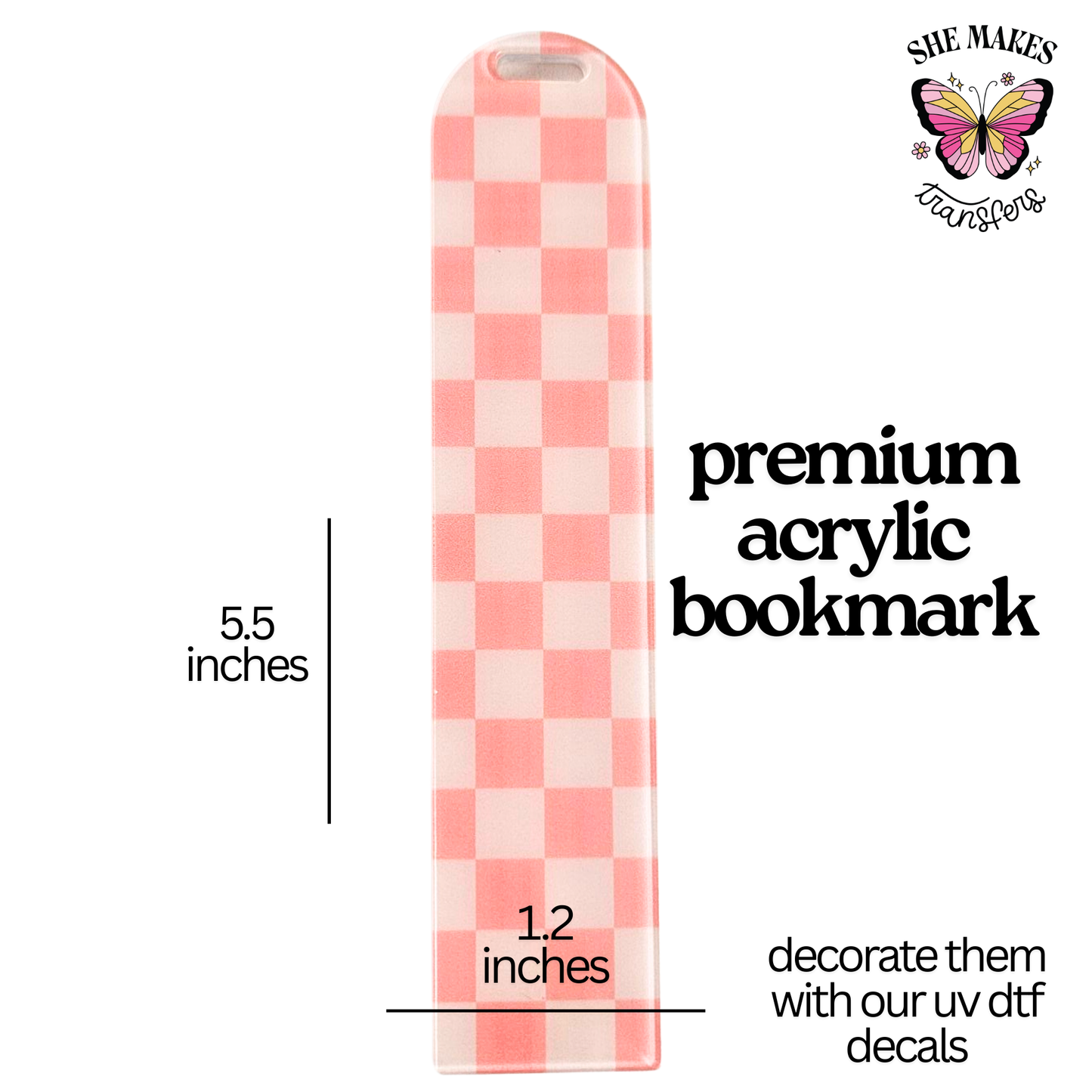 Pink Checkered - Bookmark Blank