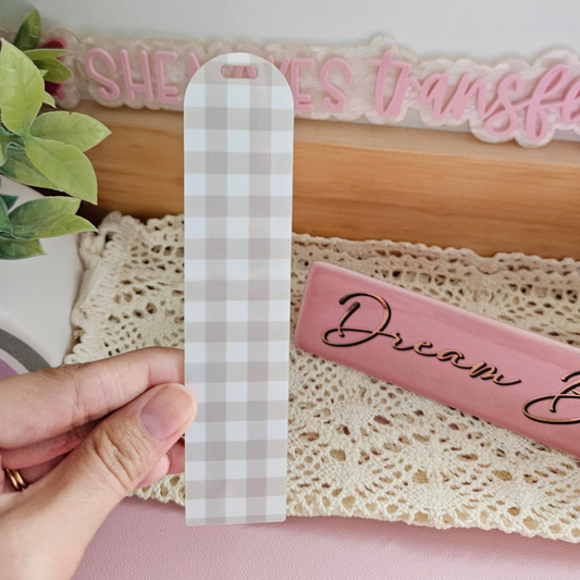 Brown Checkered - Bookmark Blank