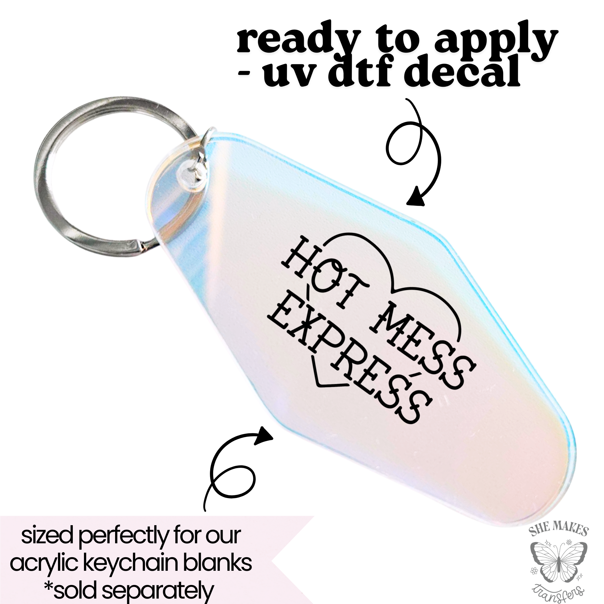 uv dtf for keychain - ready to apply