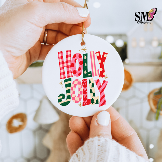 Holly Jolly Printed - Ornament Decal
