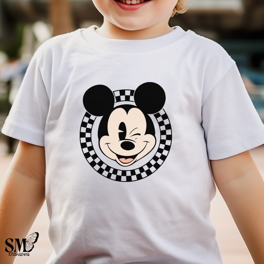 Checkered Cartoon- Mouse Ears