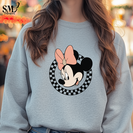 Checkered Cartoon- Girl Mouse
