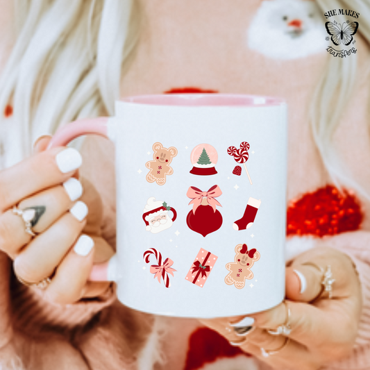 Red Christmas Things - cup decal
