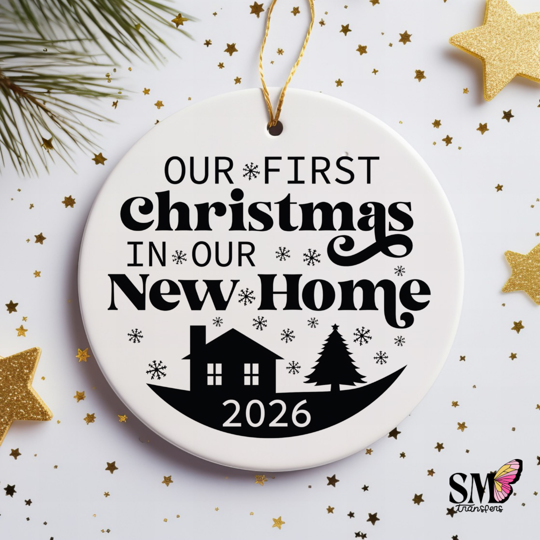 First Christmas New Home - Ornament Decal