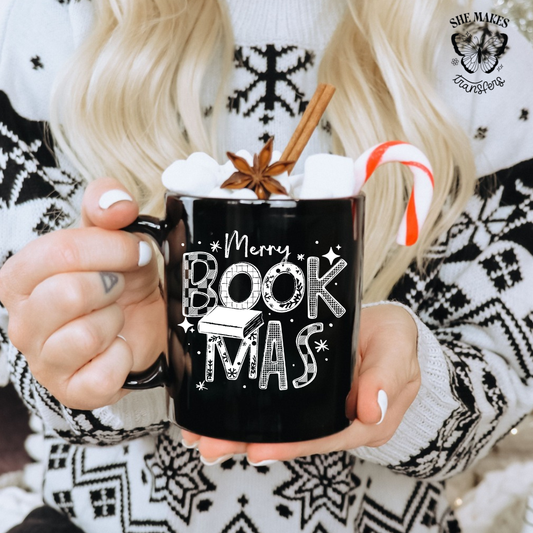 Merry Bookmas White - Cup Decal