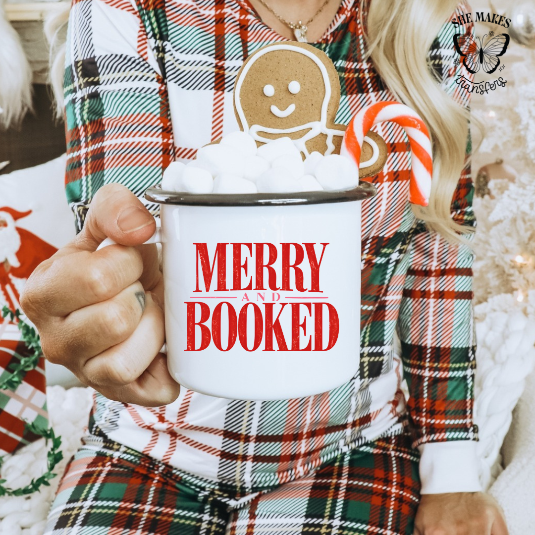 Merry And Booked - Cup Decal