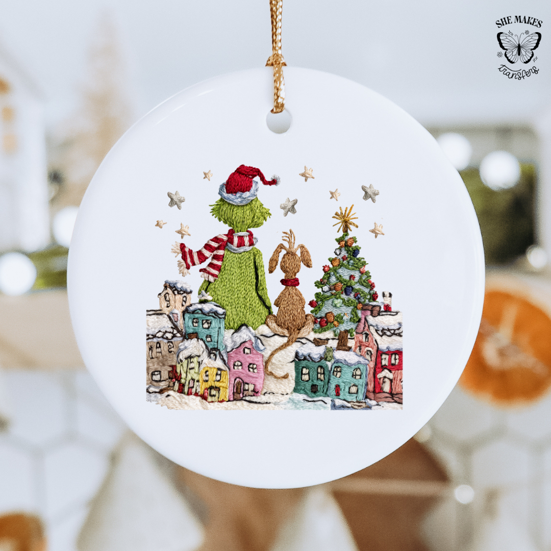 Yarn Look Village - Ornament Decal