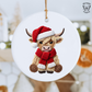 Crochet Yarn Highland Cow - Ornament Decal
