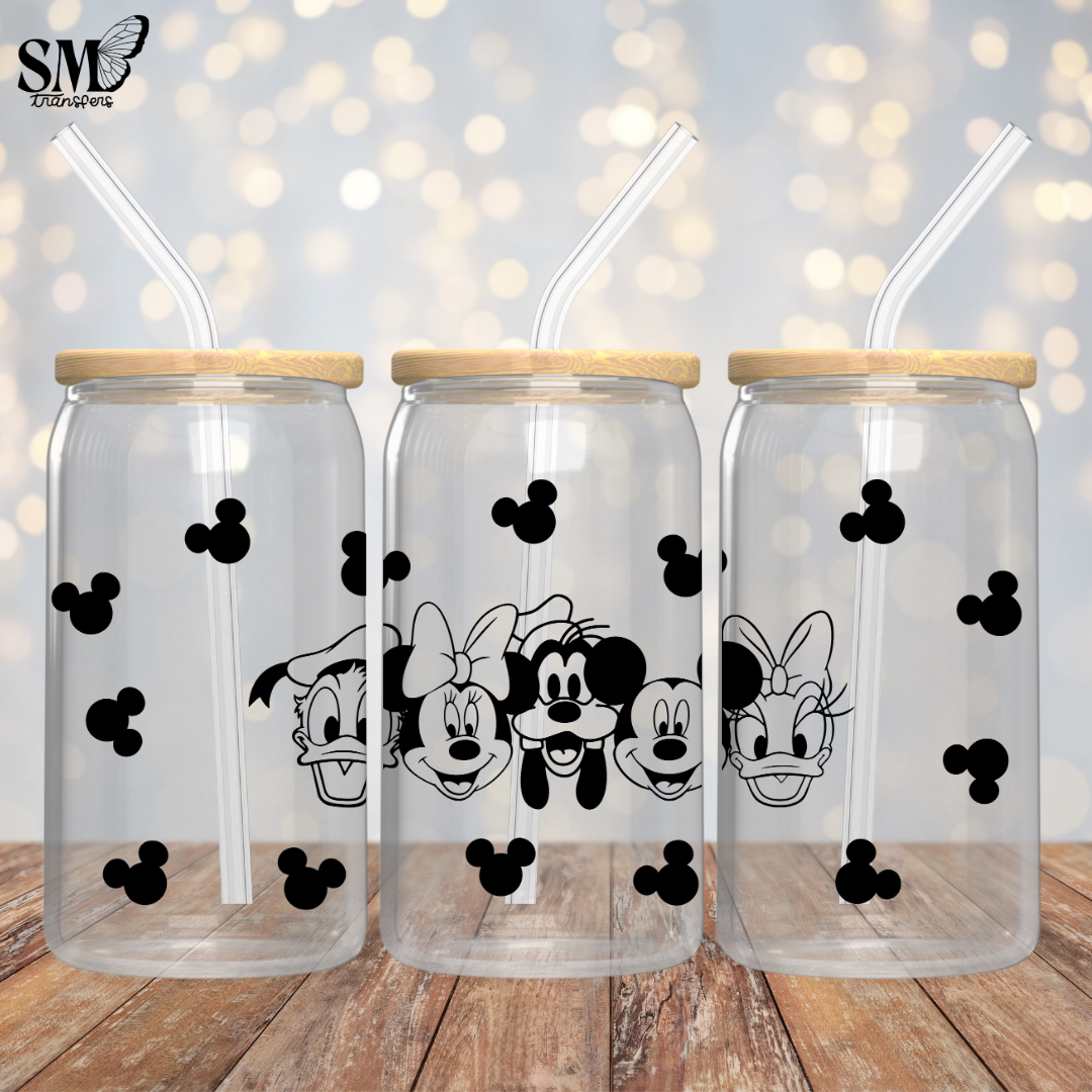 Black & White Mouse Ears & Friends - Full Wrap