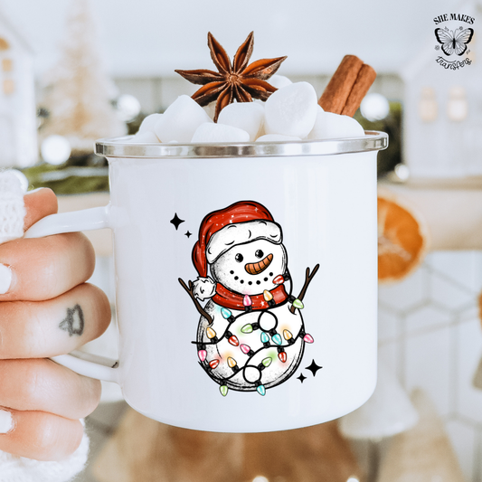 Merry Bright Snowman -  cup decal