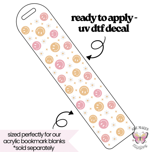 Smiles and Flowers - bookmark uv dtf