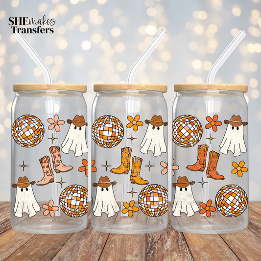 Disco cowboy ghost cup wrap (vintage wash look)