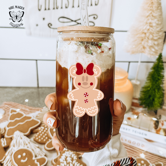 Gingerbread Mouse Girly - cup decal