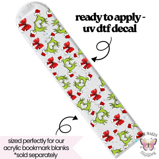 Green Christmas Guy - bookmark uv dtf