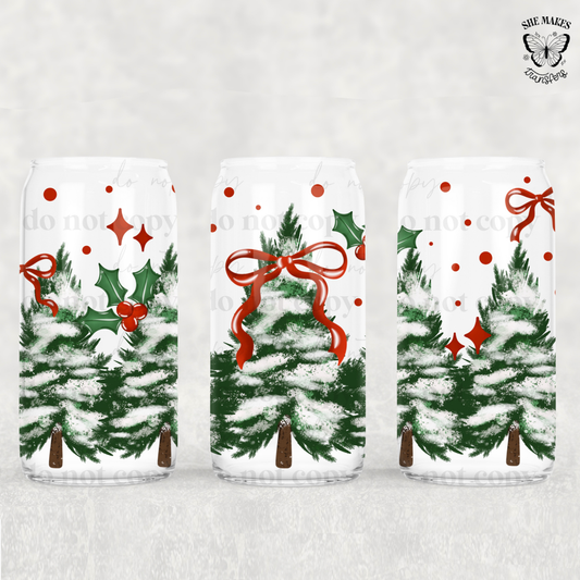 Holly Trees And Bow -  Full Wrap