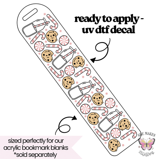 Pink Holiday Snacks - bookmark uv dtf