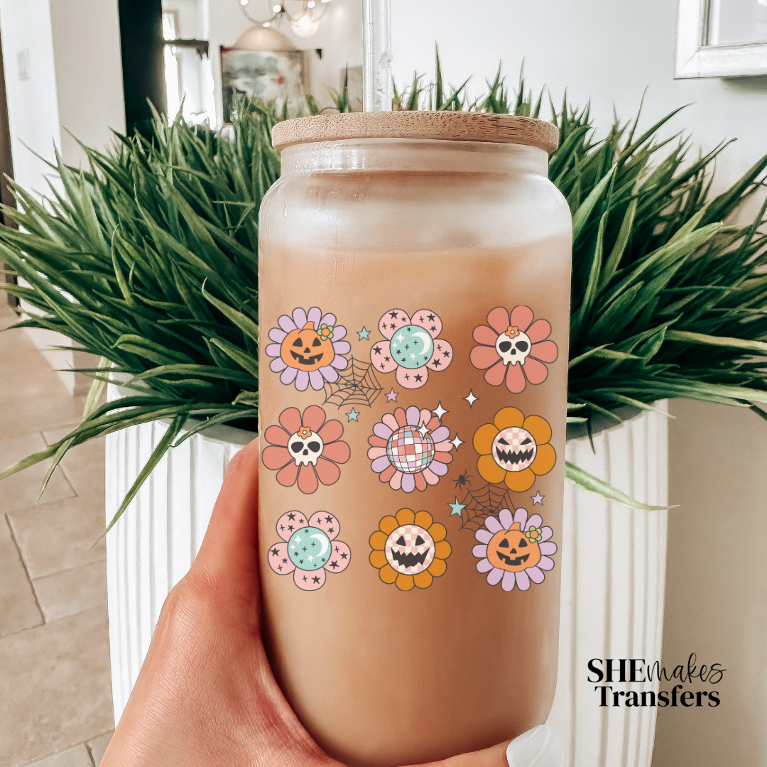 Halloween Flowers cup decal