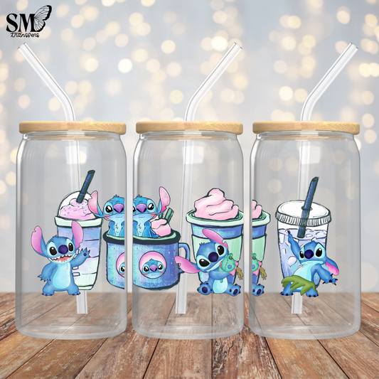 Iced Coffee Big Eared Blue Guy - Full Wrap