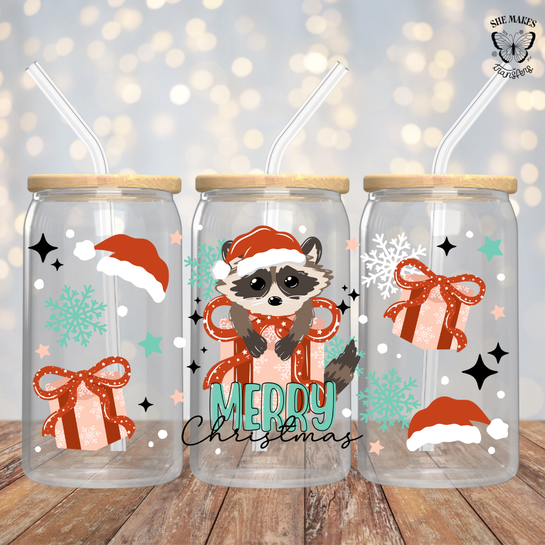 Merry Christmas Raccoon -  Full Wrap