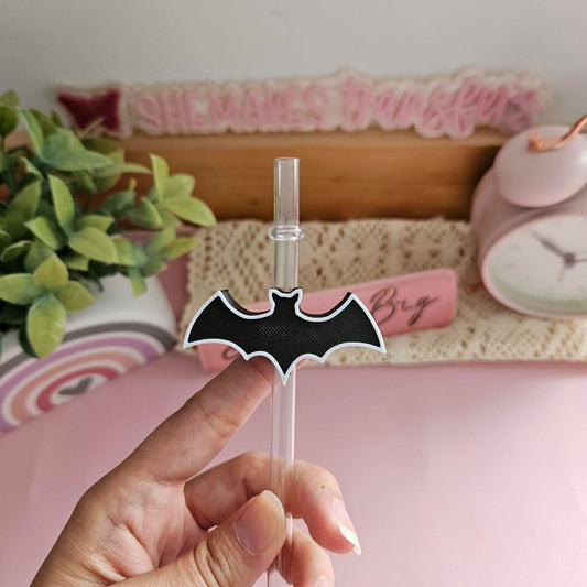 Black Bat - 3D Straw Topper
