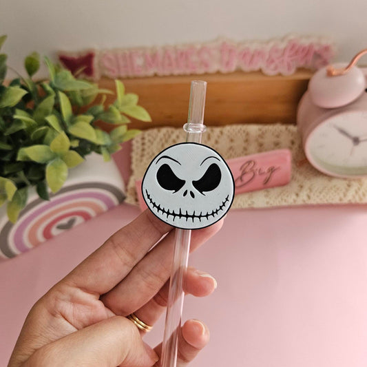Skelton Face - 3D Straw Topper