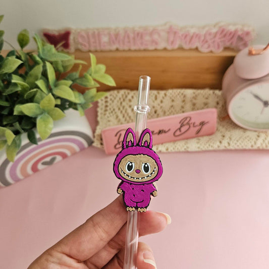 Purple Monster Guy - 3D Straw Topper