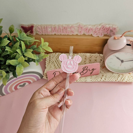 Pink Pumpkin Mouse - 3D Straw Topper