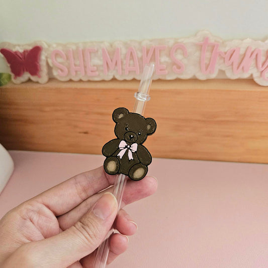 Teddy - 3D Straw Topper