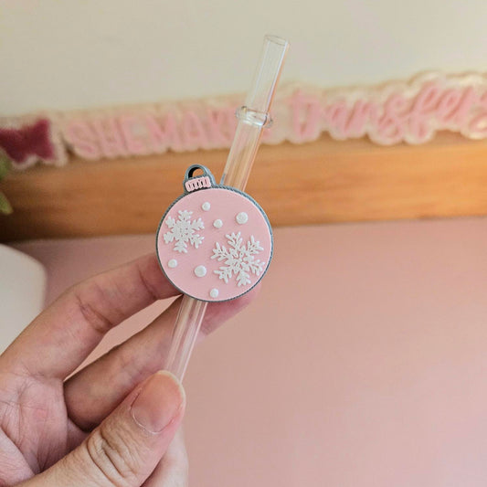Pink Ornament - 3D Straw Topper