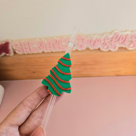 Christmas Tree Cake - 3D Straw Topper
