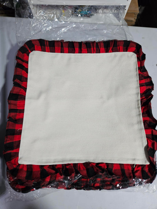 Red Plaid Trim Pillow Cases