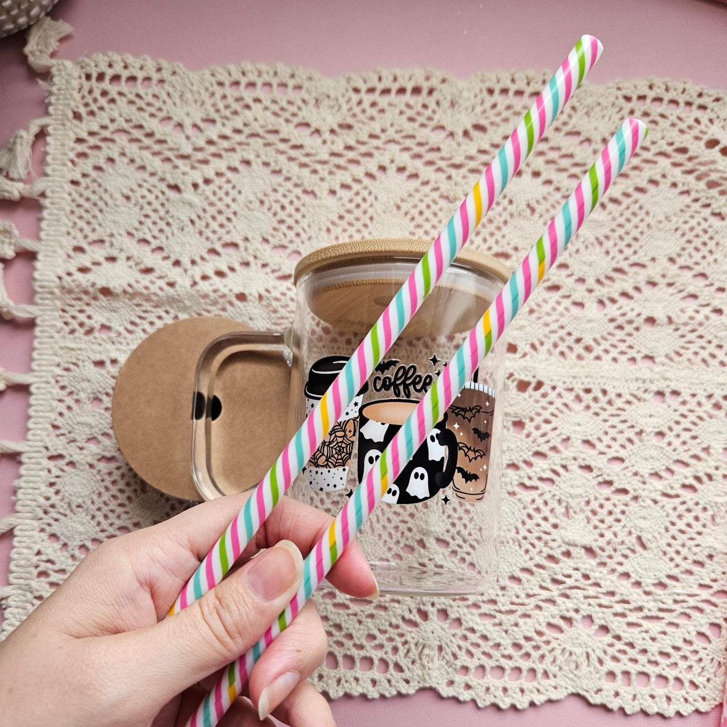 Colourful Swirls - Regular Size Straw