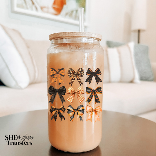 Halloween coquette bows cup decal