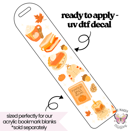 Pumpkin Spice Recipe - bookmark uv dtf