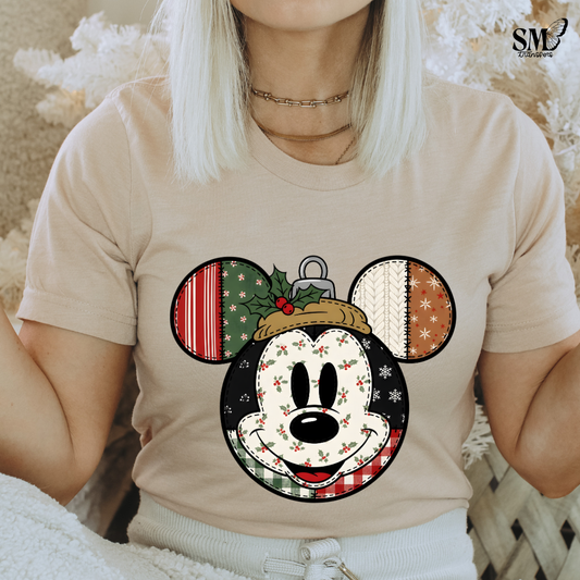 Patchwork Mouse Head Ornament