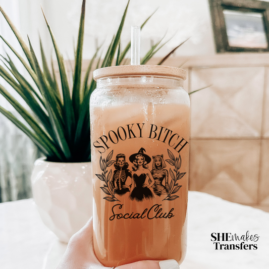 Spooky bitch social club cup decal