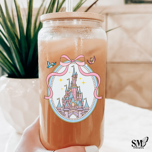 Castle Mirror Pink Bow - Cup Decal