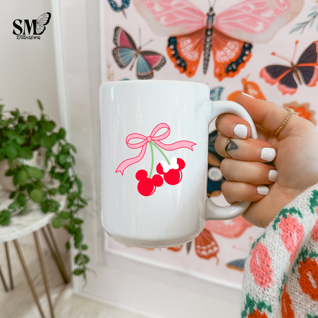 Red Mouse Ears Cherries- Cup Decal