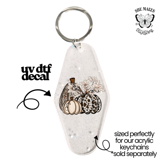 Leopard Cow Pumpkins - keychain uv dtf