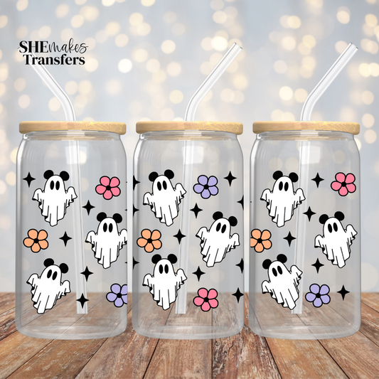 Mouse Ghosts with flowers cup wrap