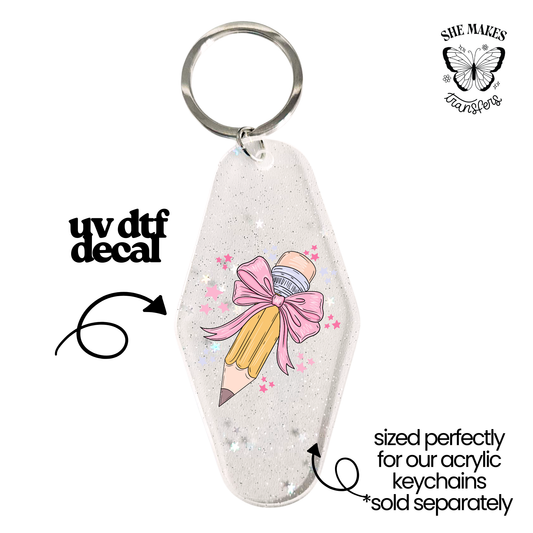 Coquette Pencil - keychain uv dtf