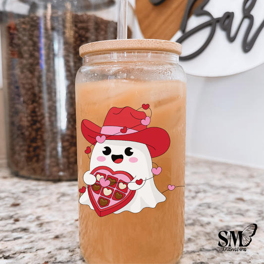 Valentines Ghost Chocolate - uv cup decal