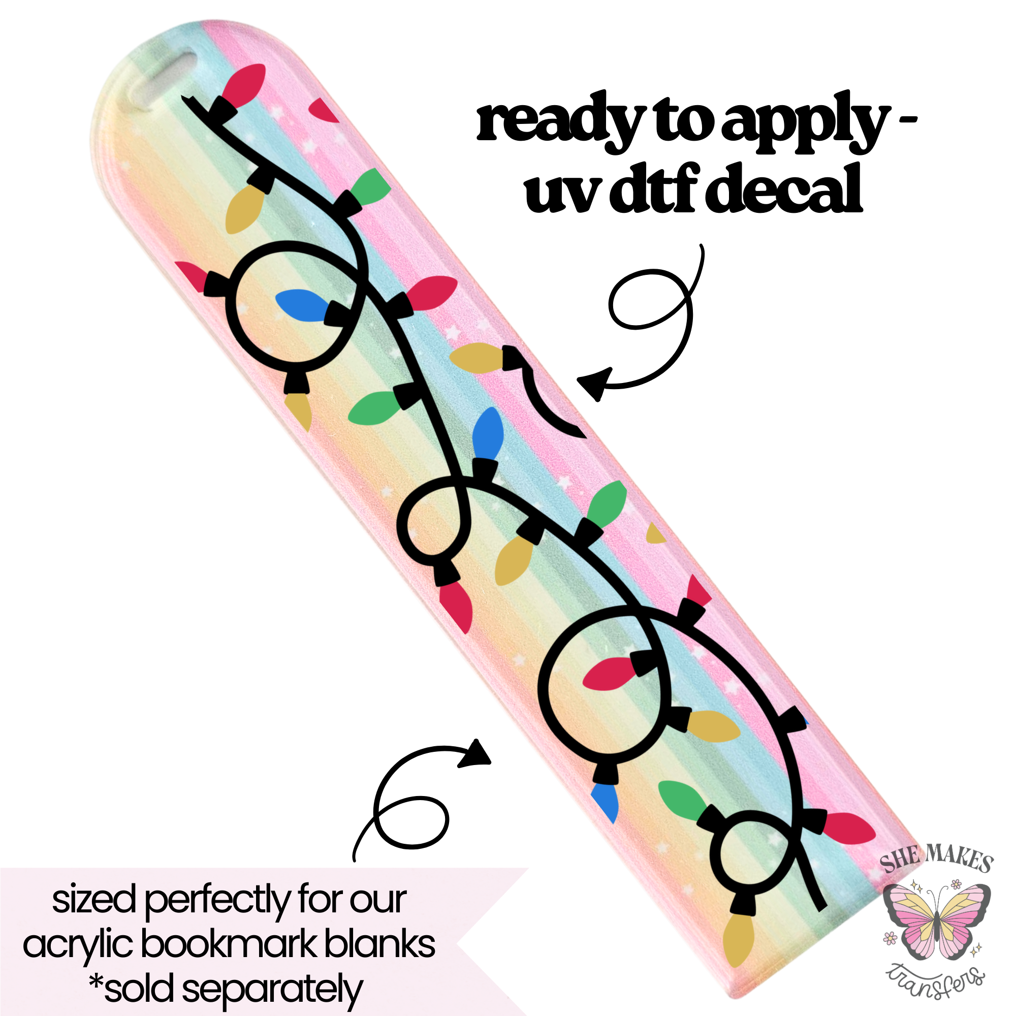 Festive Lights - bookmark uv dtf
