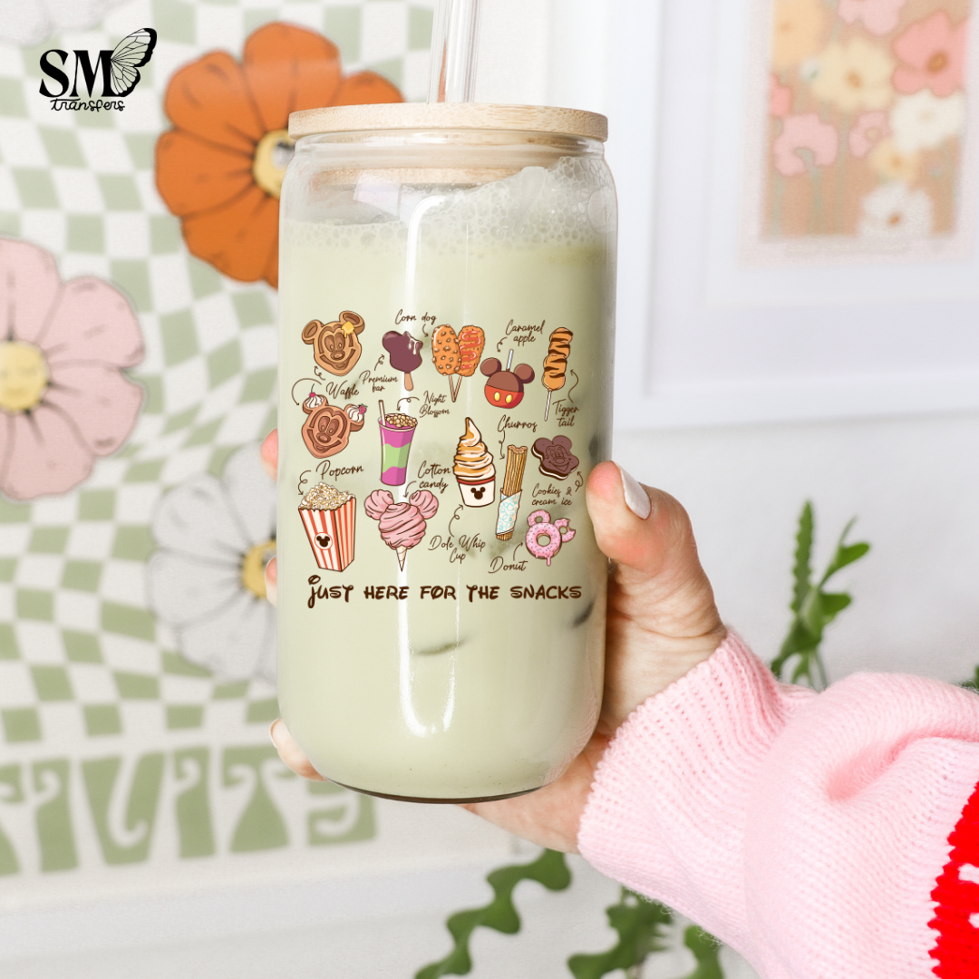 Mouse Ears Just Here For The Snacks- Cup Decal